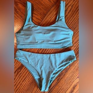 SHEIN High Waisted Emerald Swimsuit